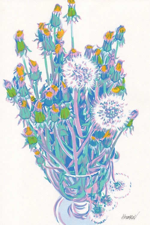 Dandelions In A Vase