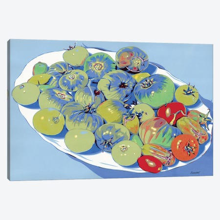 Plate With Tomatoes Canvas Print #VTK281} by Vitali Komarov Canvas Wall Art