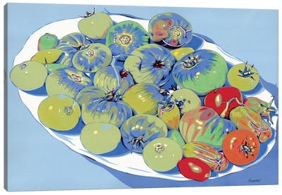 Plate With Tomatoes Canvas Art Print - Vitali Komarov