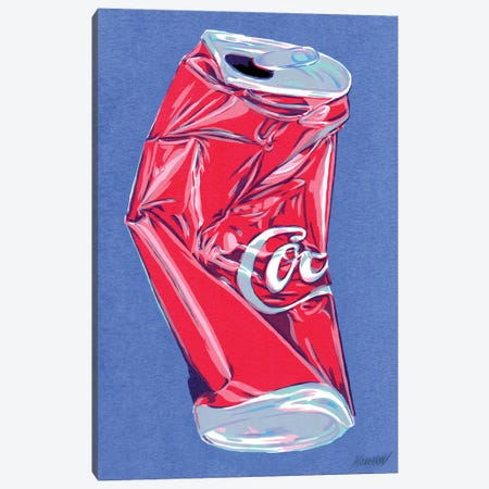 Crushed Coca-Cola Can Canvas Print #VTK283} by Vitali Komarov Canvas Artwork