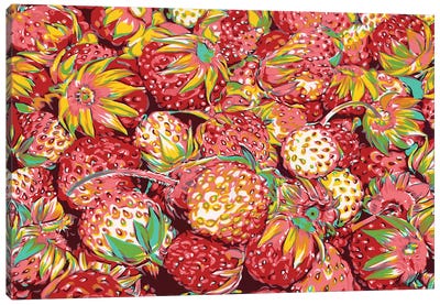 Wild Strawberries Canvas Art Print - Berry Art