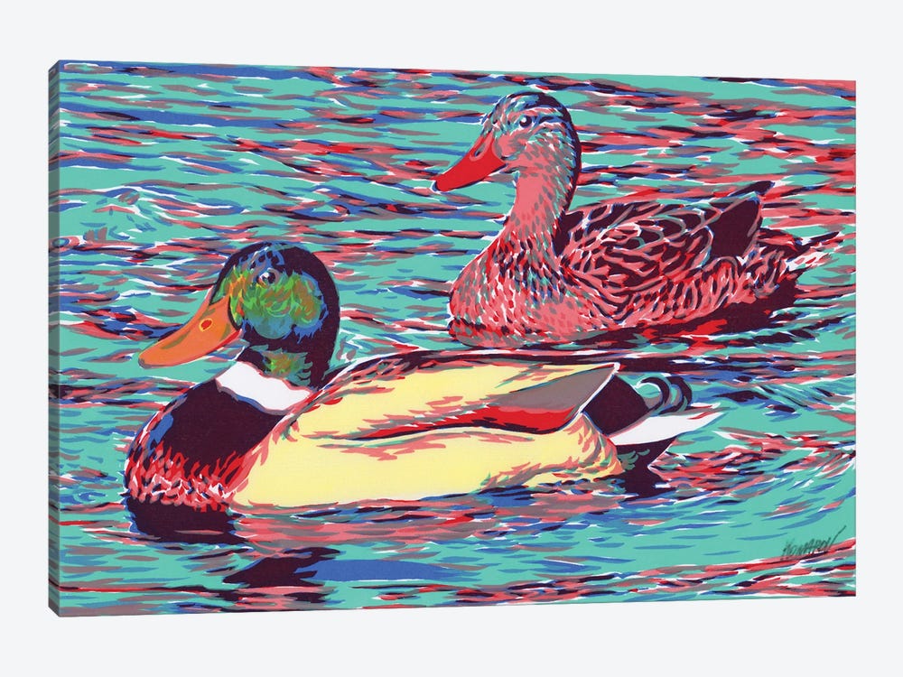 Mallard Duck Couple by Vitali Komarov 1-piece Canvas Art