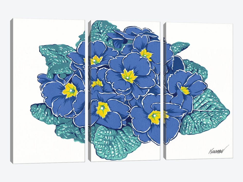 Violet Flower by Vitali Komarov 3-piece Canvas Print