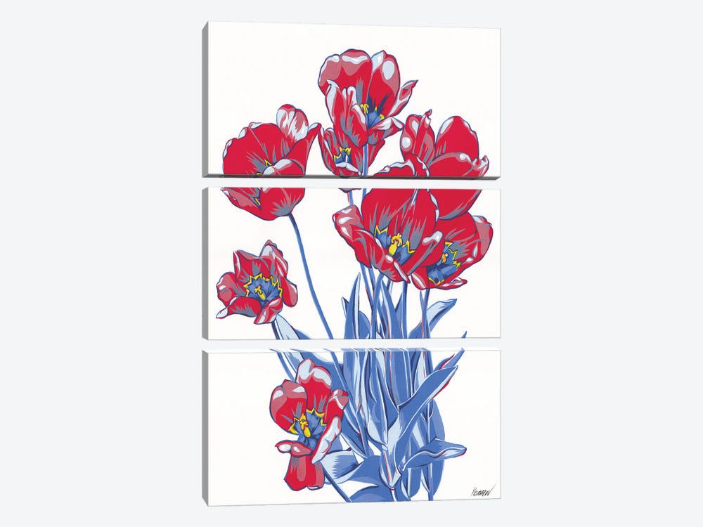 Tulip Bouquet by Vitali Komarov 3-piece Canvas Art Print