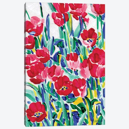 Red Tulip Flowers Canvas Print #VTK315} by Vitali Komarov Art Print