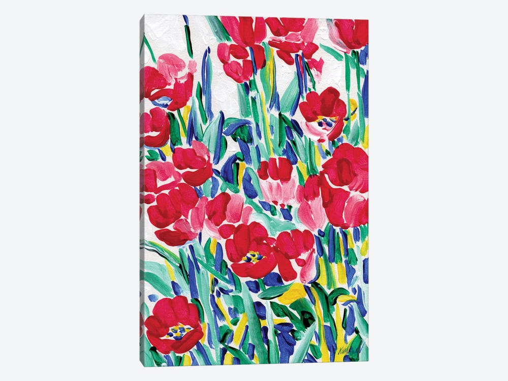 Red Tulip Flowers by Vitali Komarov 1-piece Canvas Art Print