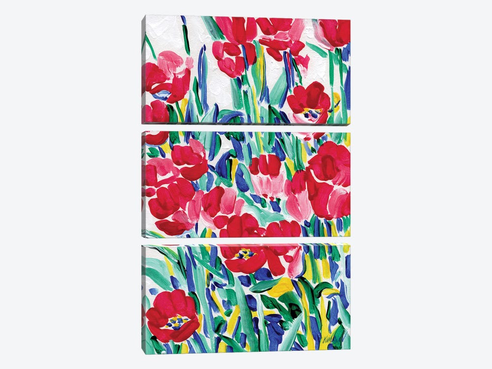 Red Tulip Flowers by Vitali Komarov 3-piece Art Print