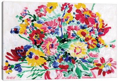Vase With Flower Bouquet Canvas Art Print - Vitali Komarov