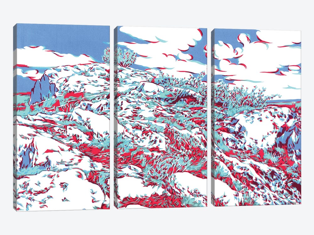 White Mountains by Vitali Komarov 3-piece Canvas Print