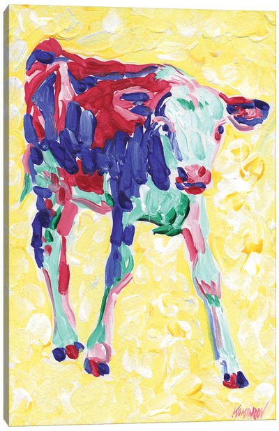 Baby Cow Canvas Art Print - Vitali Komarov