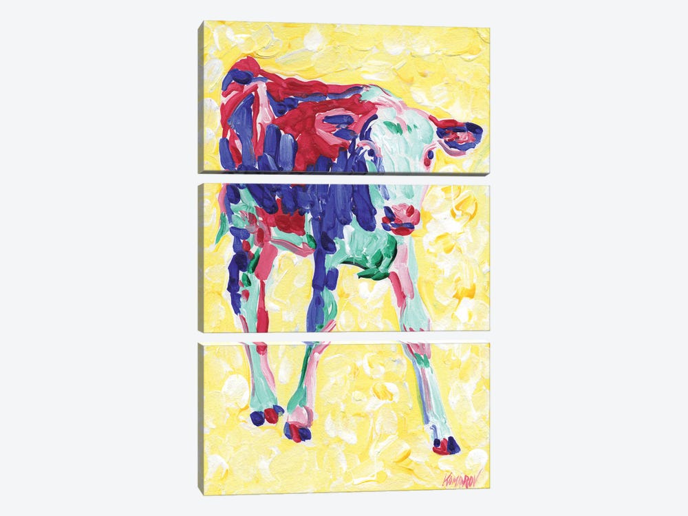 Baby Cow by Vitali Komarov 3-piece Canvas Artwork