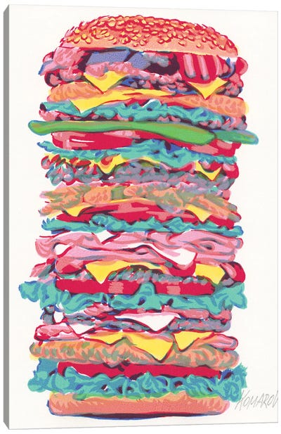 Burger Canvas Art Print - Vitali Komarov