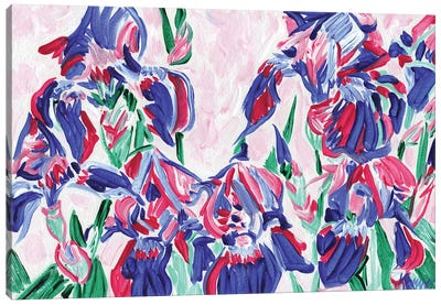 Purple Irises Canvas Art Print - Iris Art