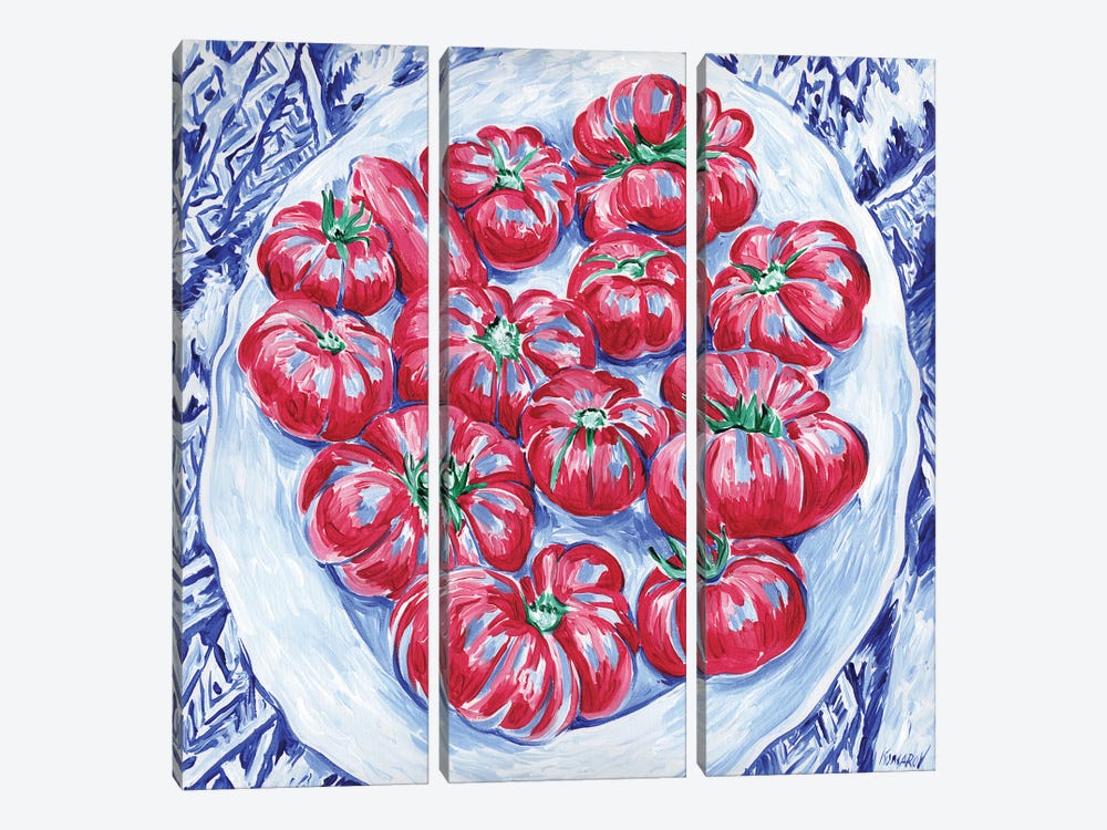 Plate With Tomatos by Vitali Komarov 3-piece Canvas Artwork