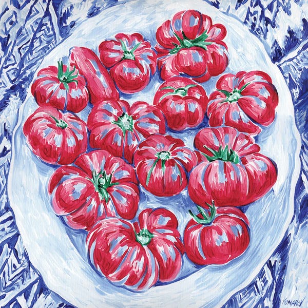 Tomatoes: Plate With Tomatos by Vitali Komarov