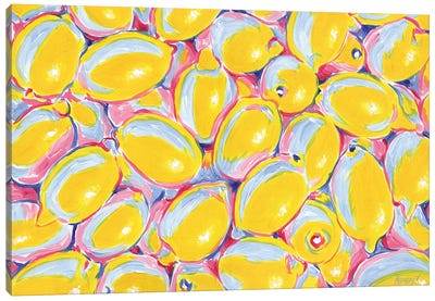 Lemon Pile Canvas Art Print - Mediterranean Décor