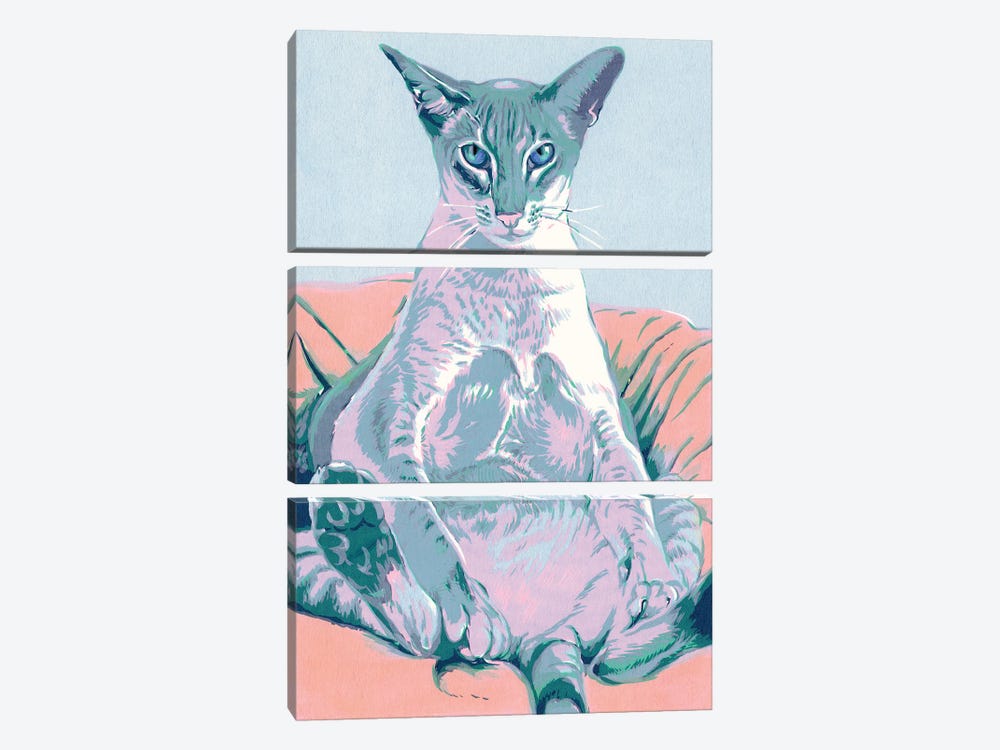 Siamese Cat by Vitali Komarov 3-piece Canvas Art Print