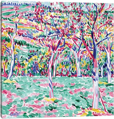 Tuscany Landscape With Orchard Canvas Art Print - Vitali Komarov