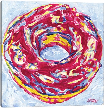 Raspberry Donut Canvas Art Print - Donut Art