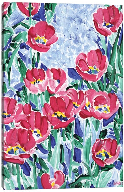 Field With Tulips Canvas Art Print - Vitali Komarov
