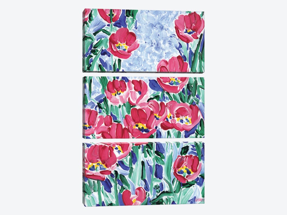 Field With Tulips by Vitali Komarov 3-piece Canvas Artwork