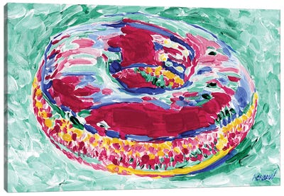 Pink Donut Canvas Art Print - Vitali Komarov