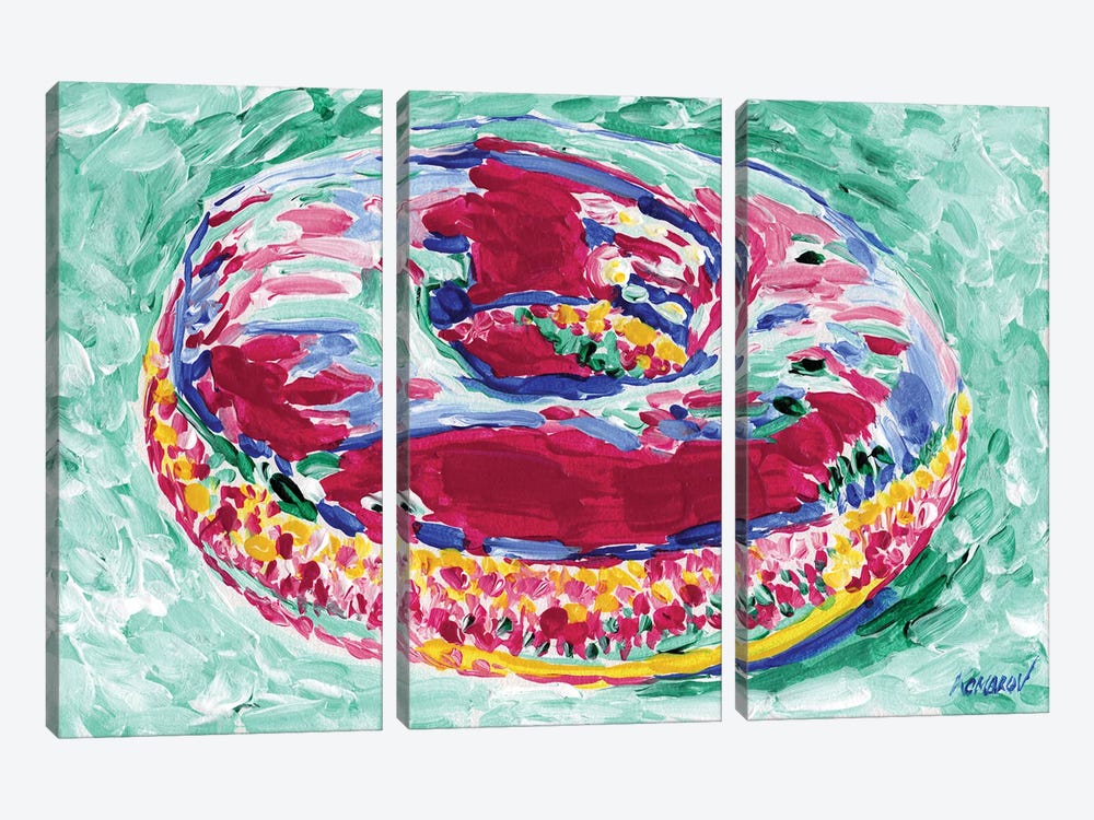 Pink Donut by Vitali Komarov 3-piece Canvas Print
