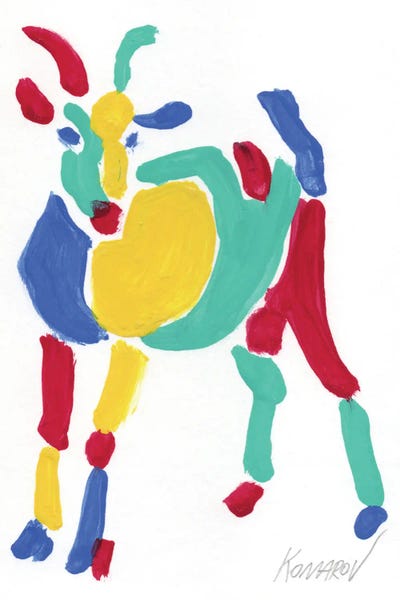 Pop Art Goat by Vitali Komarov framed canvas print
