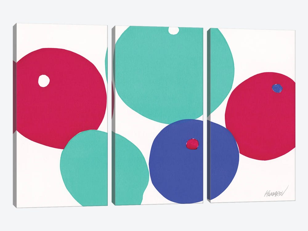Colorful Apples by Vitali Komarov 3-piece Canvas Print