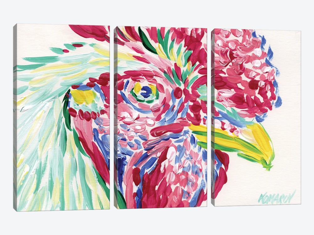 Beautiful Rooster by Vitali Komarov 3-piece Canvas Art
