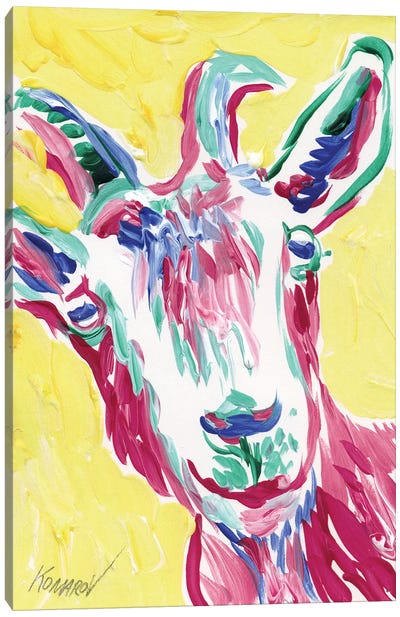 Funny Goat Canvas Art Print - Goat Art