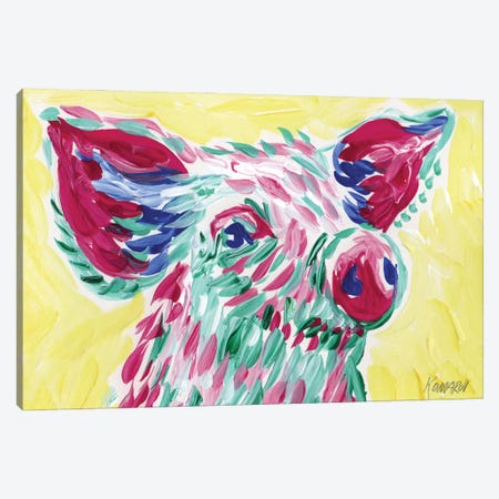 Funny Pig Canvas Print #VTK402} by Vitali Komarov Canvas Wall Art