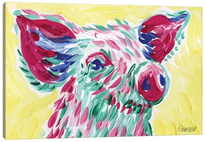 Funny Pig Canvas Art Print - Vitali Komarov