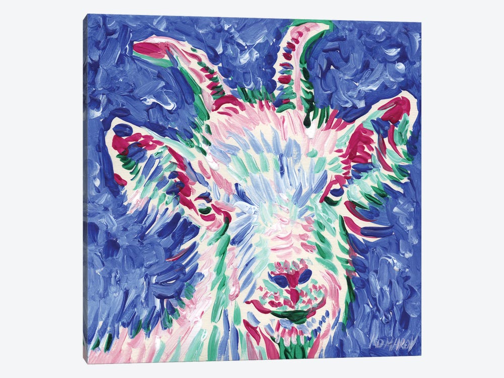 Goat On Blue by Vitali Komarov 1-piece Canvas Print