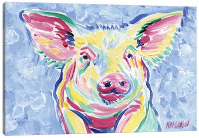 Funny Piglet Canvas Art Print - Vitali Komarov