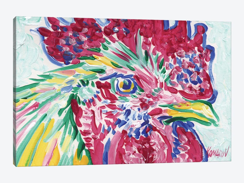 Rooster Head by Vitali Komarov 1-piece Canvas Art Print