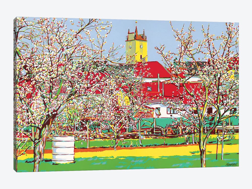 Village With Blossoming Gardens by Vitali Komarov 1-piece Canvas Artwork