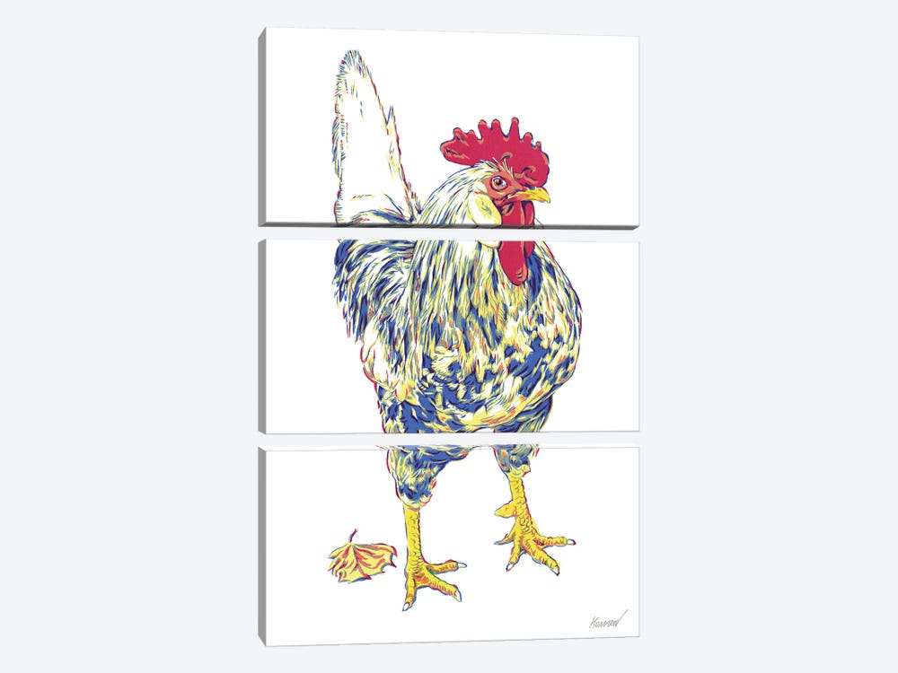 Young Rooster by Vitali Komarov 3-piece Art Print