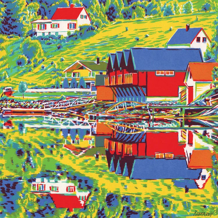 Norwegian Landscape With Fishing Cottages