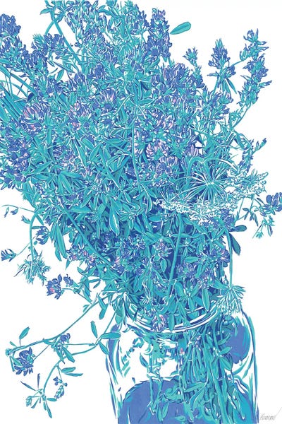 Blue Wildflowers by Vitali Komarov framed wall art