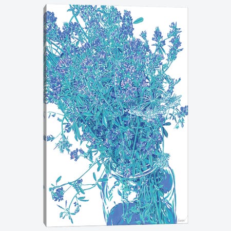 Blue Wildflowers Canvas Print #VTK434} by Vitali Komarov Canvas Artwork