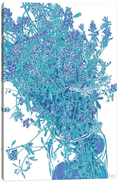 Blue Wildflowers Canvas Art Print - Vitali Komarov