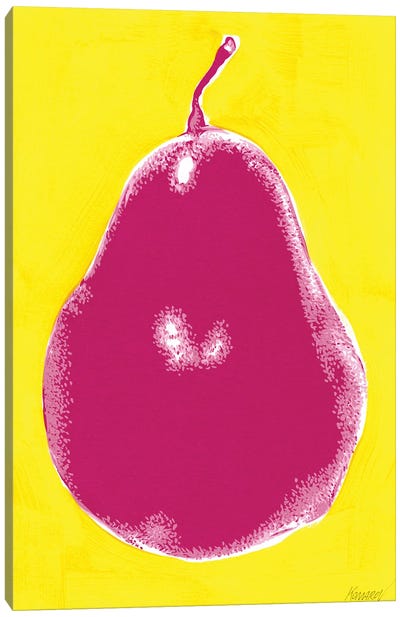 Pear Canvas Art Print - Cream Art