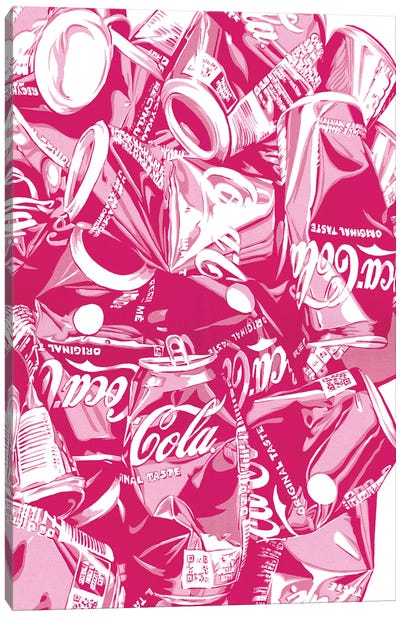 Crushed Coke Cans Canvas Art Print - Soft Drink Art
