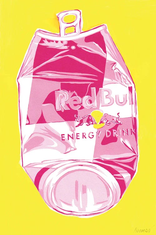 Crushed Red Bull Can