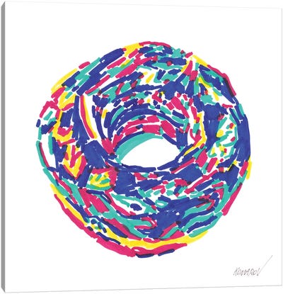 Coffee Time Canvas Art Print - Donut Art