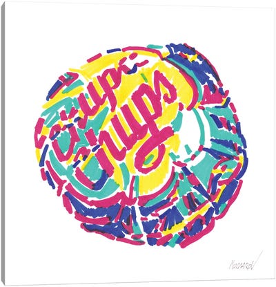 Colorful Lollipop Canvas Art Print - Food & Drink Typography