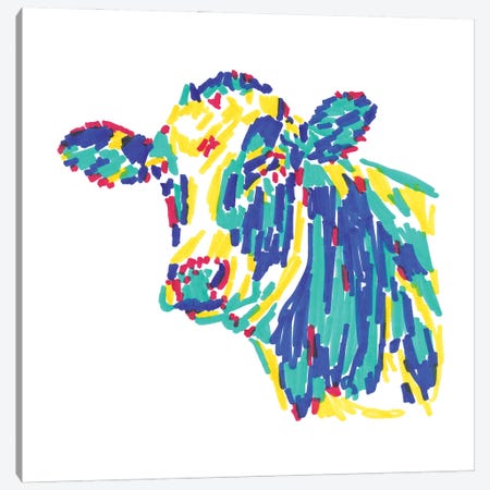 Funny Cow Canvas Print #VTK450} by Vitali Komarov Canvas Art Print