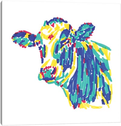Funny Cow Canvas Art Print - Vitali Komarov