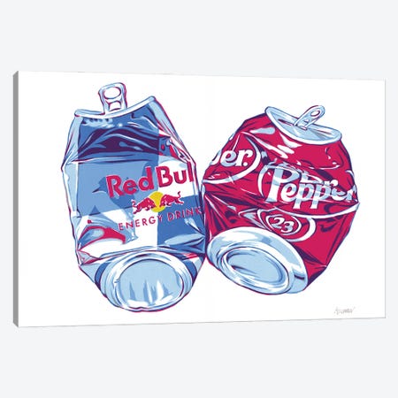 Red Bull And Dr Pepper Cans Canvas Print #VTK456} by Vitali Komarov Canvas Art